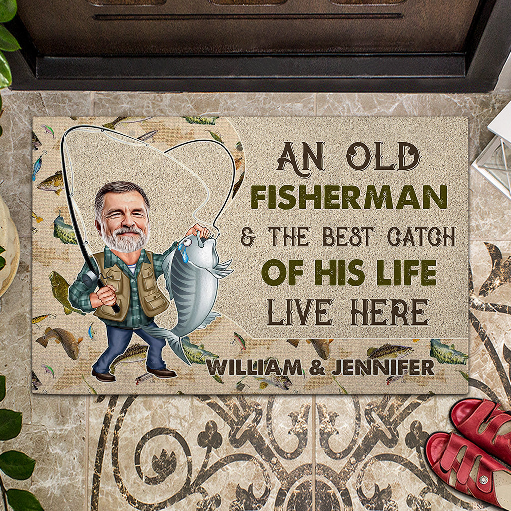 Photo Inserted Funny Fishing - Personalized Fishing Doormat