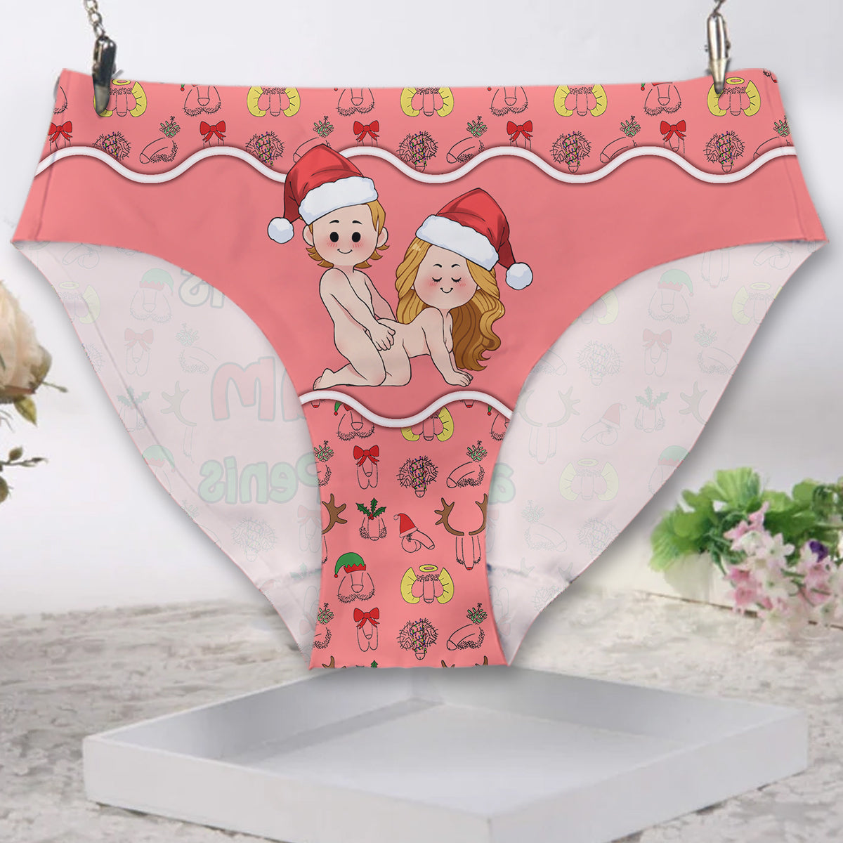 All I Want For Christmas - Personalized Couple Women Briefs