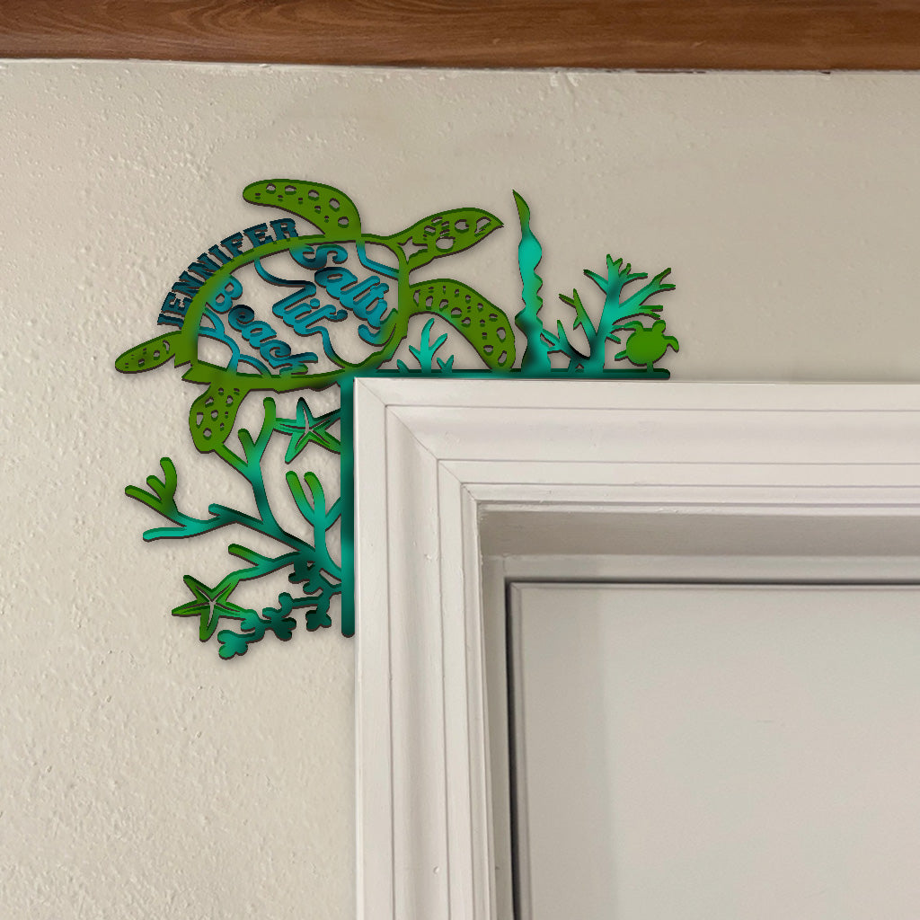 Salty Lil' Beach - Personalized Turtle Door Frame Decoration