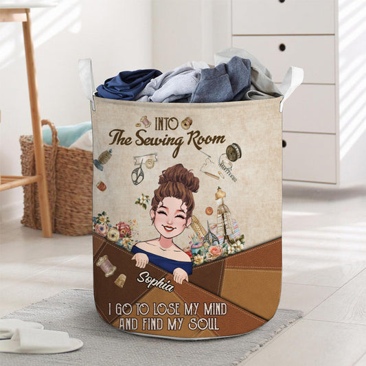 And Into The Sewing Room I Go - Personalized Sewing Storage Basket