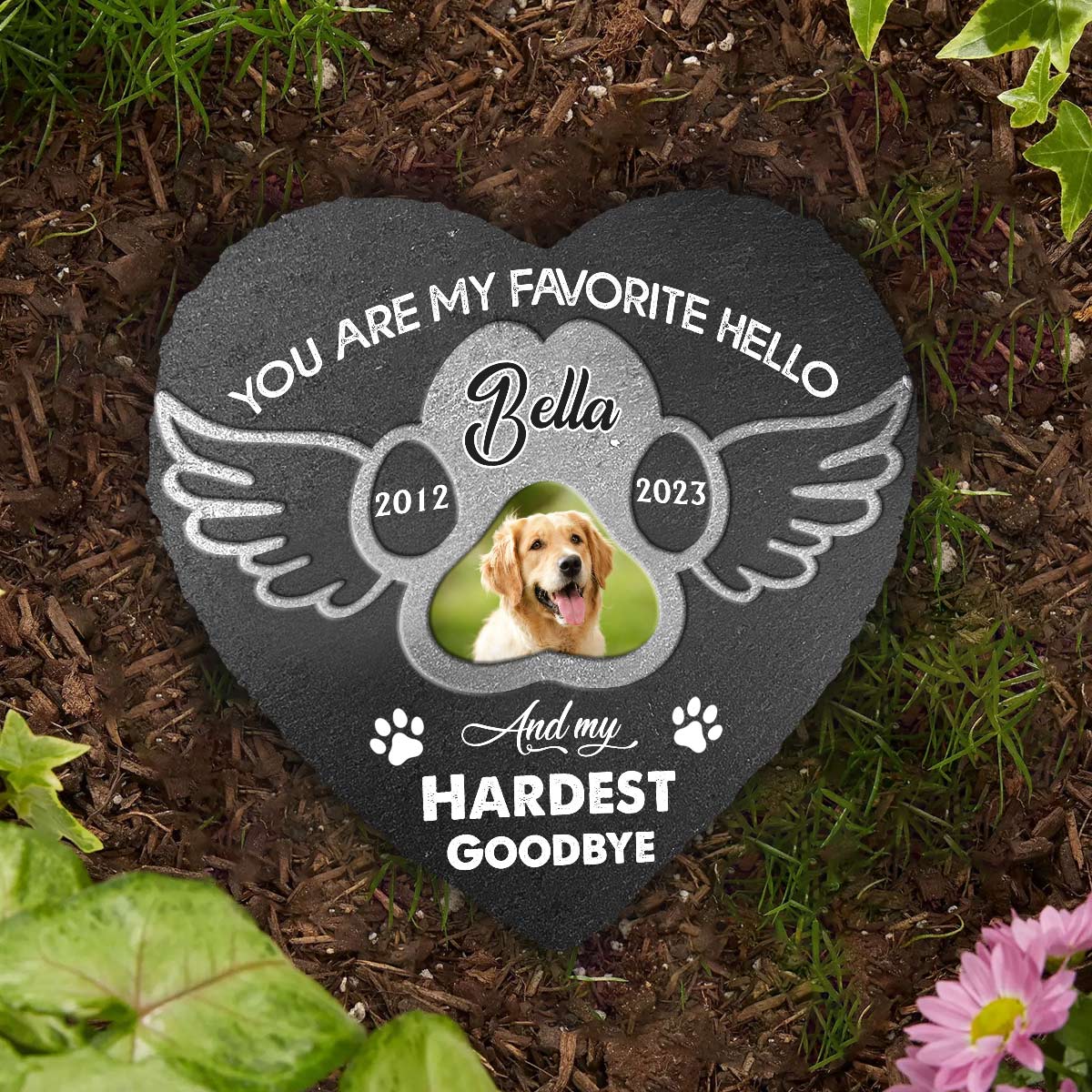 Best Friends Are Never Forgotten - Personalized Dog Heart Shaped Stone