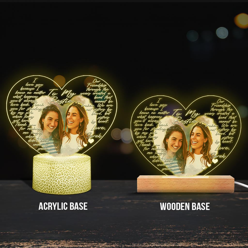 To My Bestie - Personalized Bestie Shaped Plaque Light Base