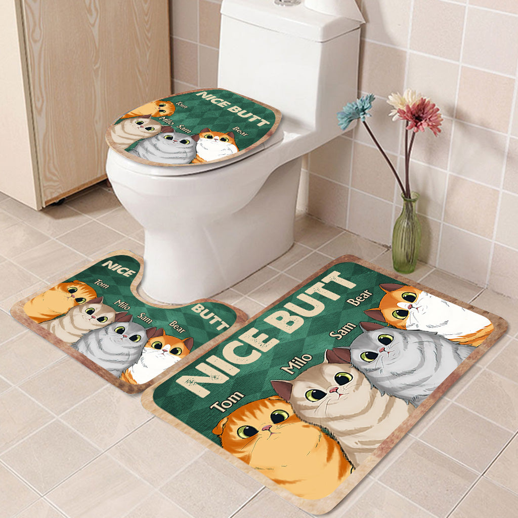 Nice butt Shower - Dog gift for dog lover, cat lover - Personalized Bathroom Mats Set