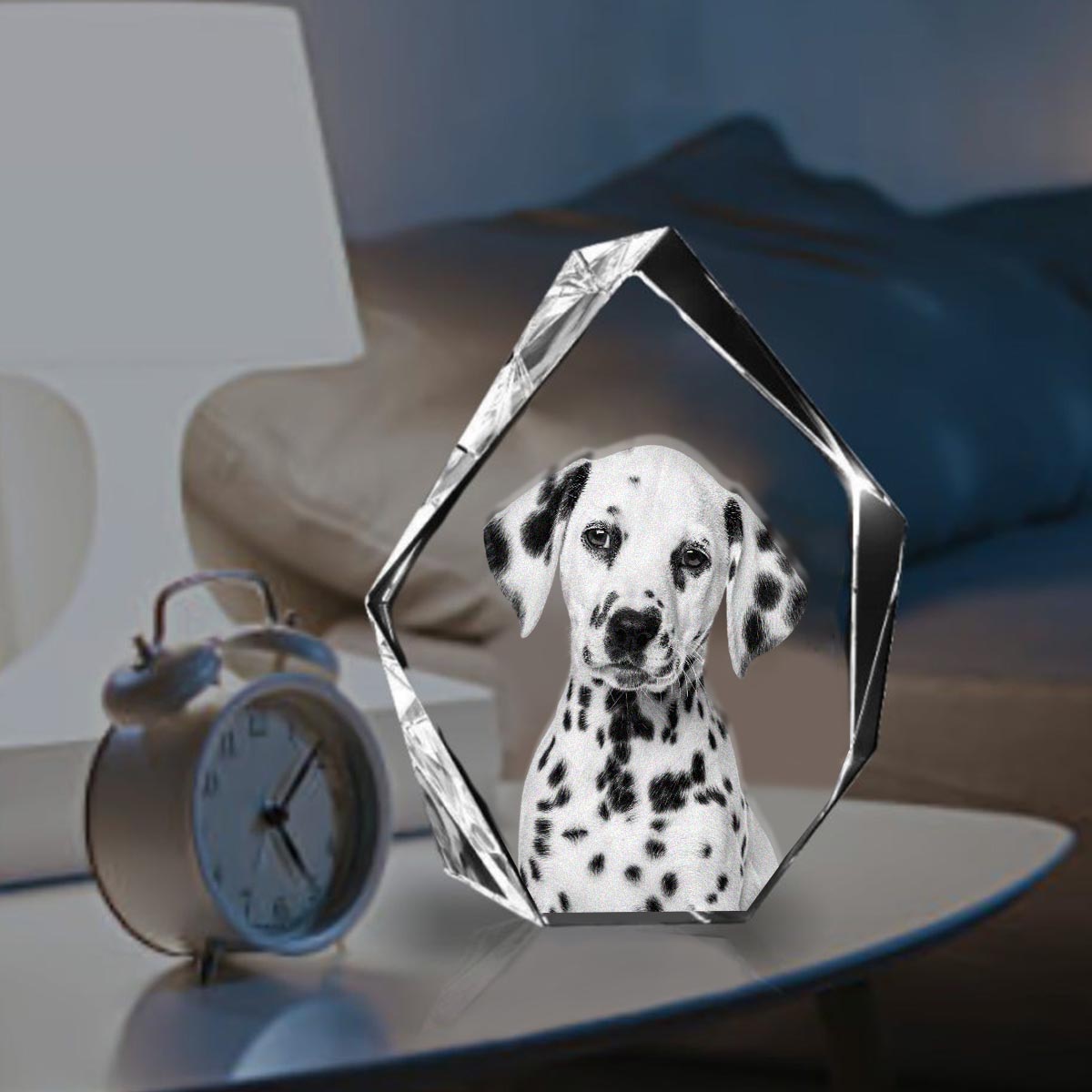 Custom Photo - Personalized Dog Laser Engraving 3D Iceberg Shaped Crystal Lamp