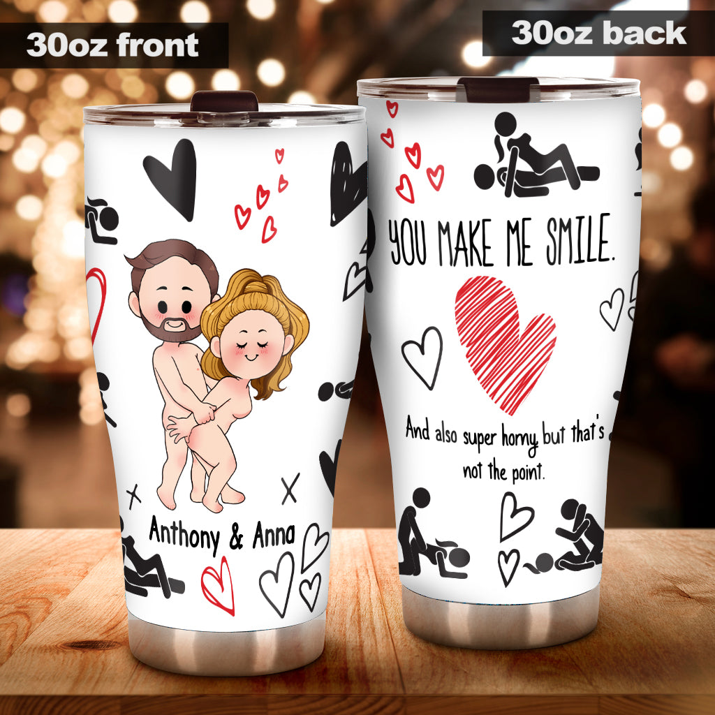 You Make Me Smile - Personalized Couple Tumbler