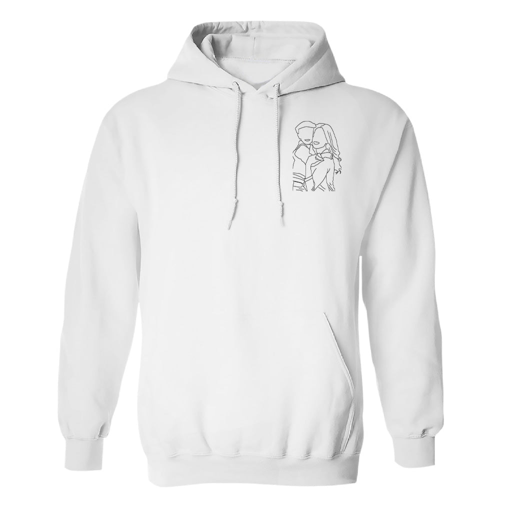 Custom Line Art - Personalized Step Mom Embroidered Hoodie