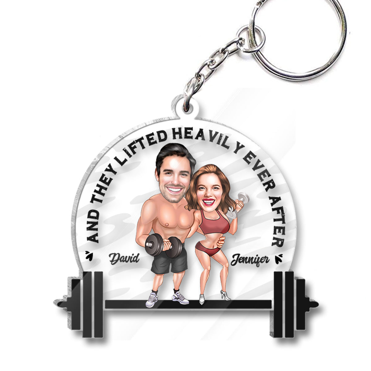 They Lifted Heavily Ever After - Personalized Fitness Keychain
