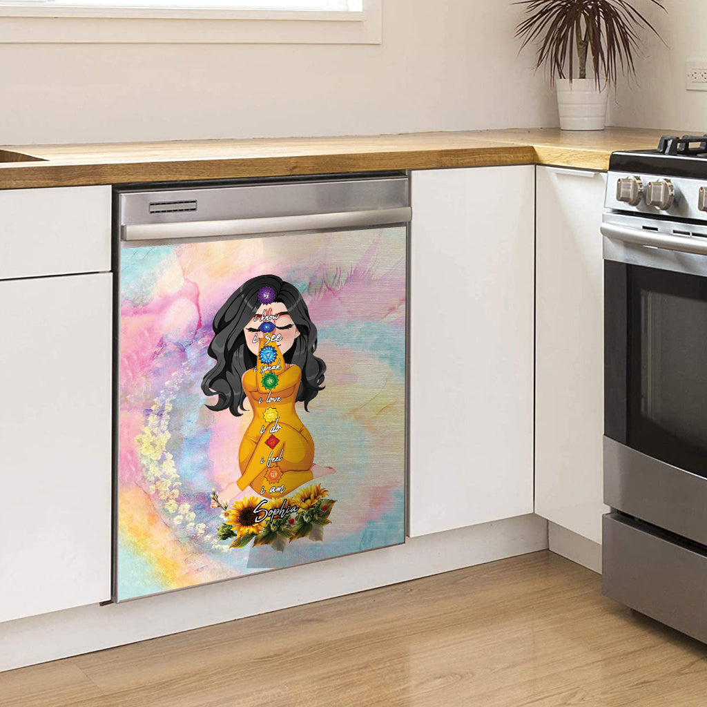 Let That Shit Go - Personalized Yoga Dishwasher Cover