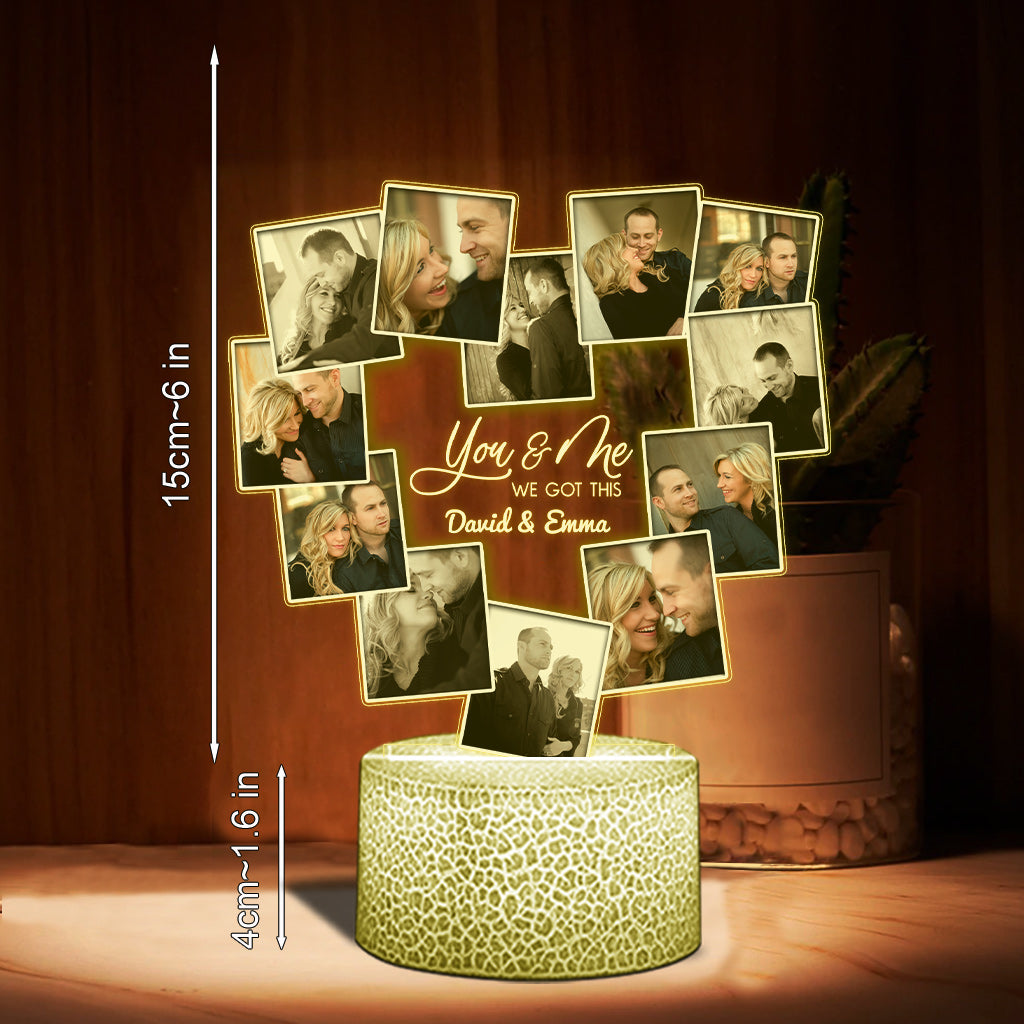 You And Me We Got This - gift for husband, wife, boyfriend, girlfriend - Personalized Shaped Plaque Light Base