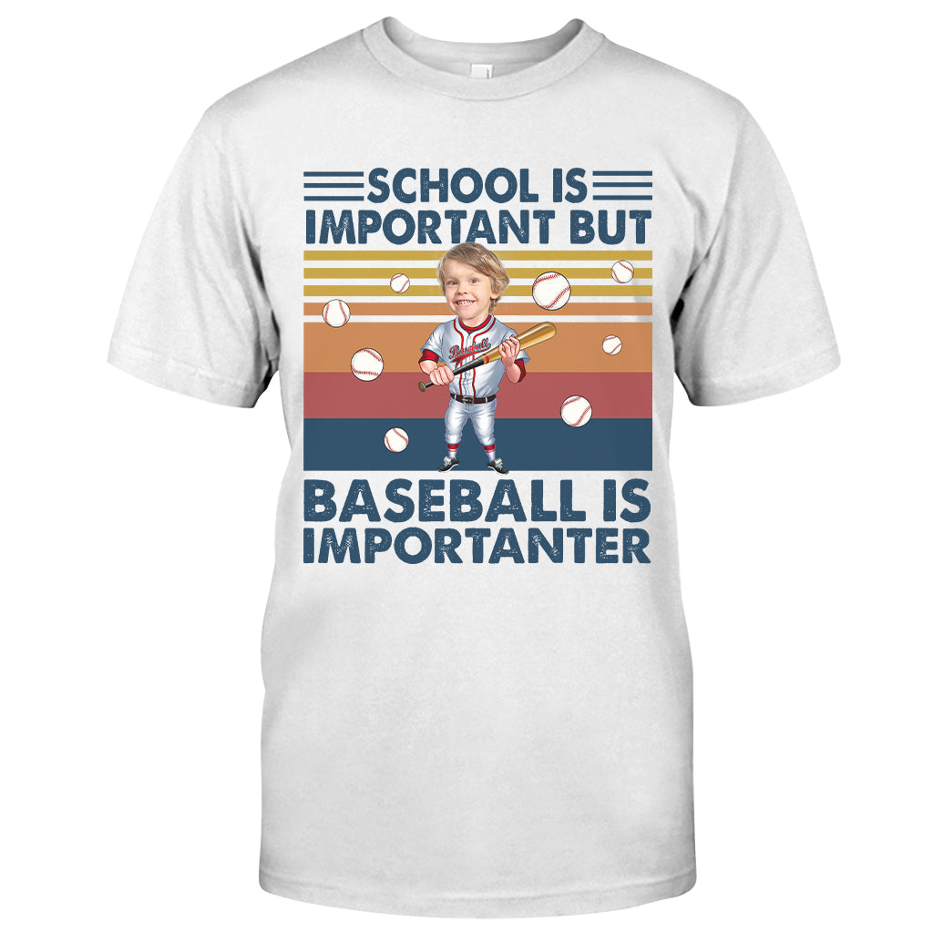 School Is Important But - Personalized Baseball T-shirt And Hoodie