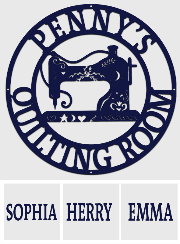 Quilting Room - Personalized Quilting Cut Metal Sign