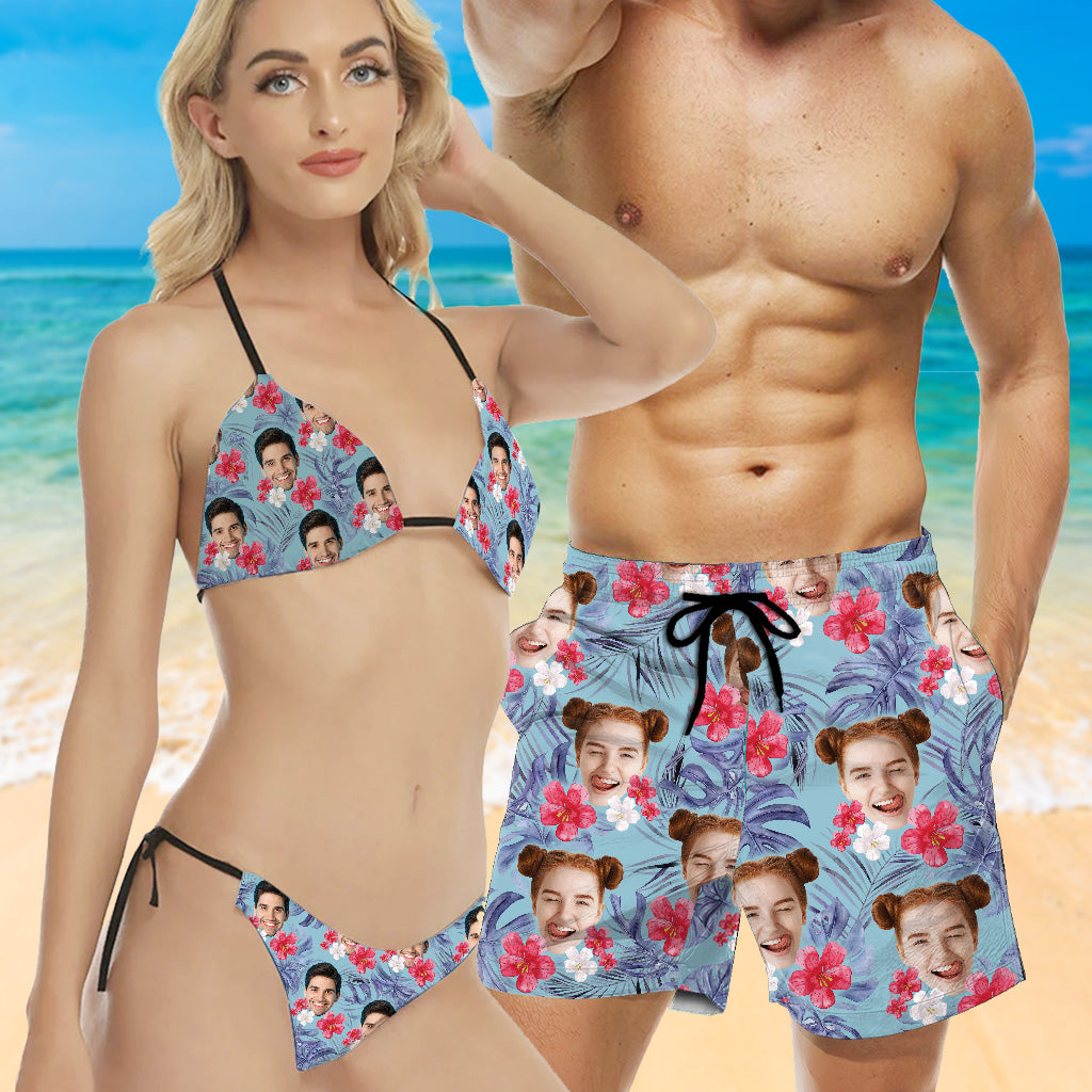 You And Me We Got This - Personalized Sea Lover Triangle Bikini Swimsuit And Men Shorts