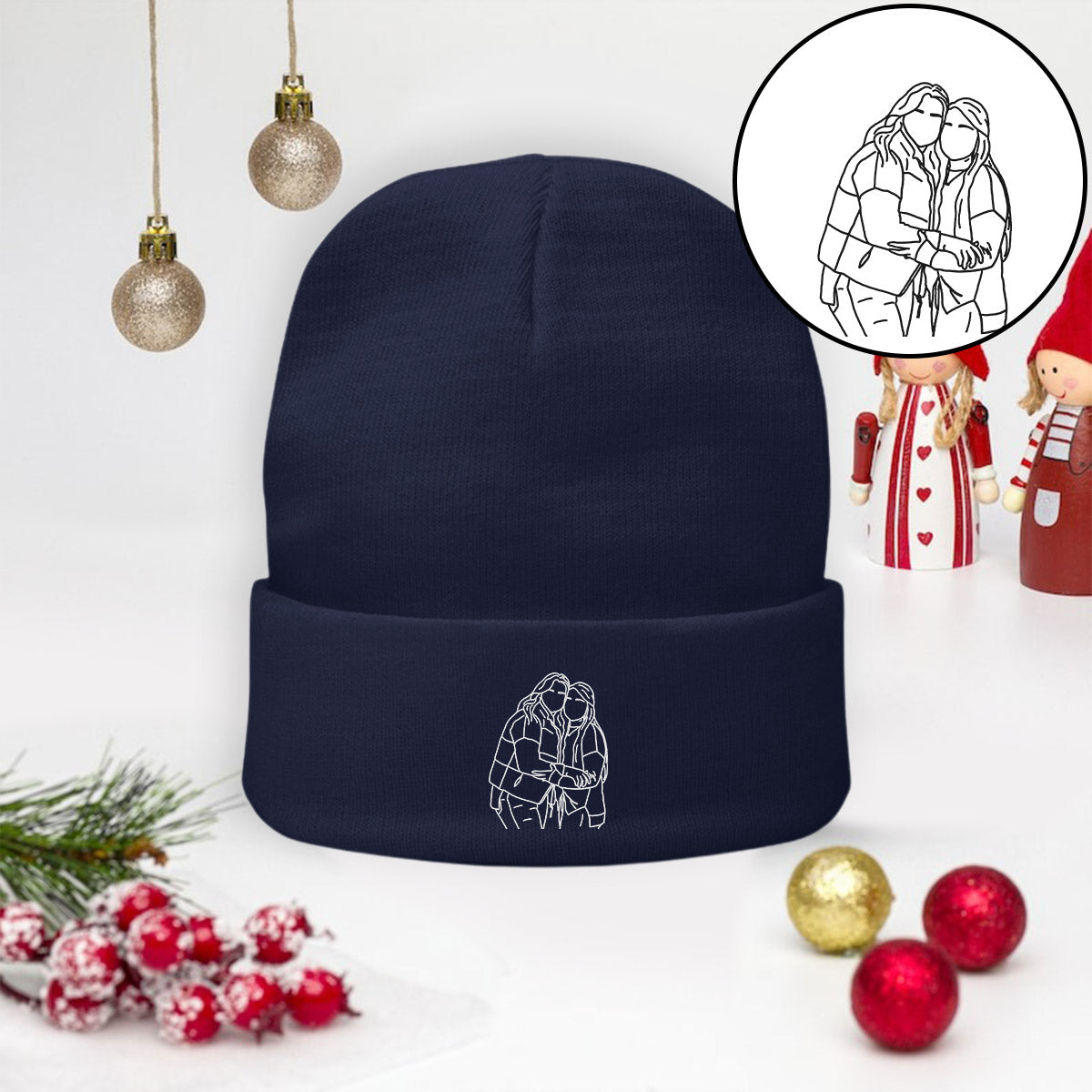 Custom Photo - Personalized Bestie Embroidered Beanie