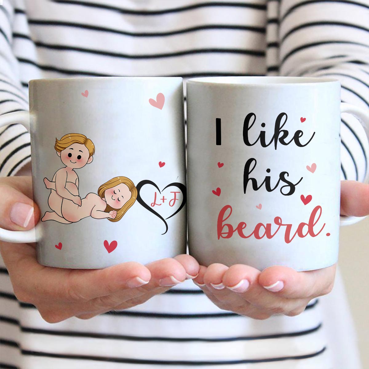 I Like His Beard I Like Her Butt - Personalized Couple Mug