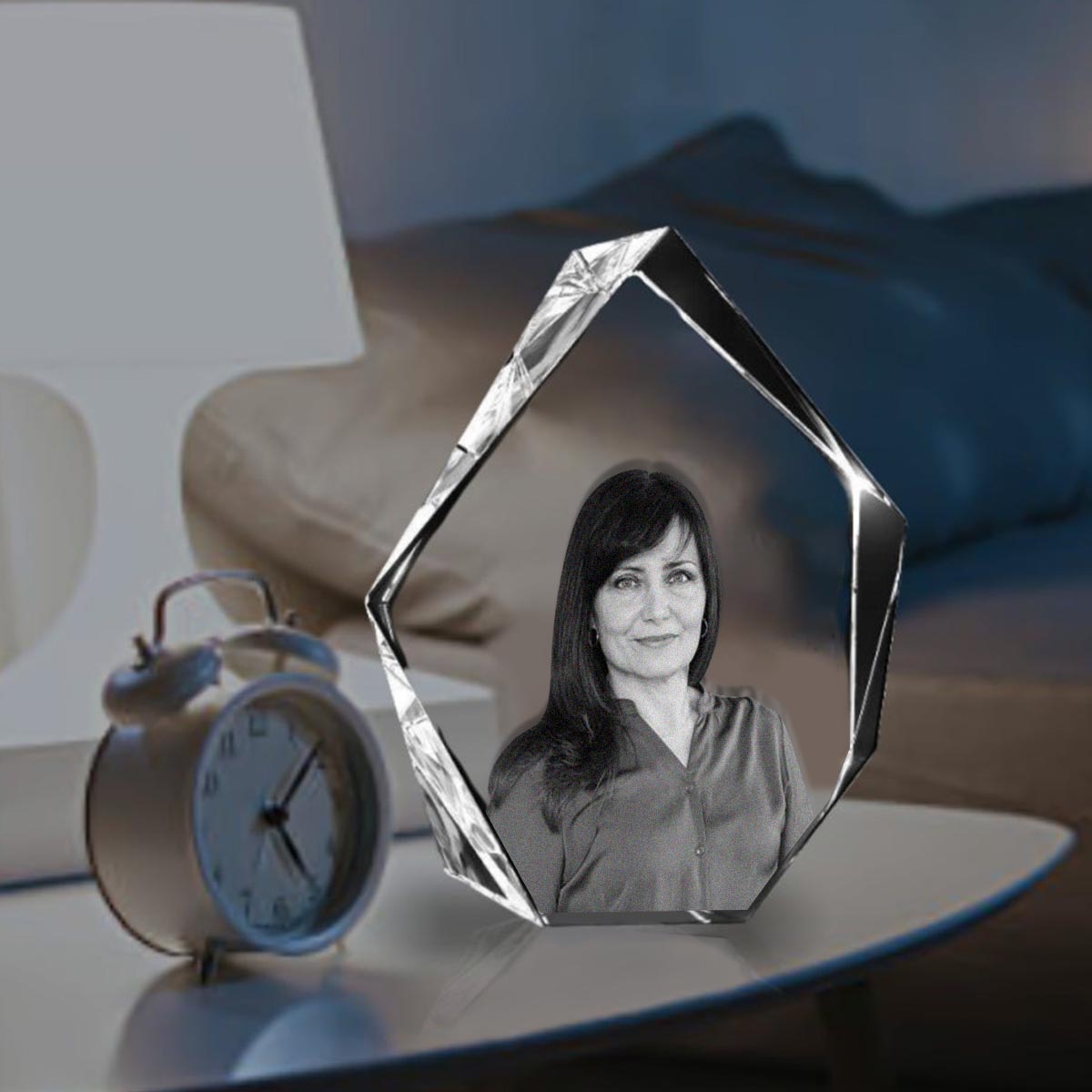 Custom Photo - Personalized Aunt Laser Engraving 3D Iceberg Shaped Crystal Lamp