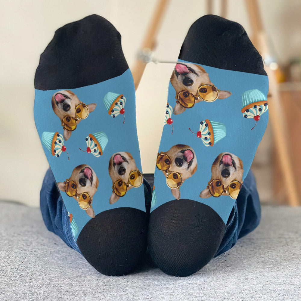 Funny Icon Pattern - Personalized Dog Socks