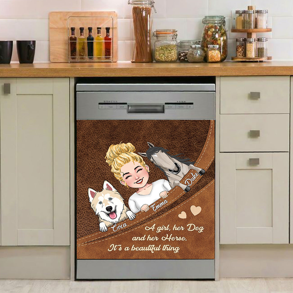 What A Beautiful Thing - Horse gift for dog lover, cat lover - Personalized Dishwasher Cover