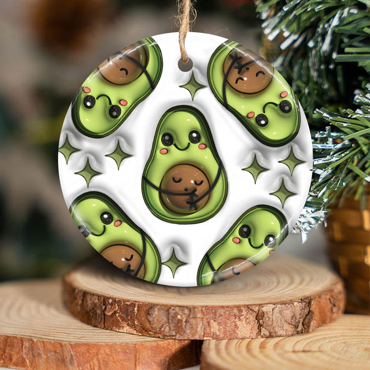 Mamacado - Personalized Pregnancy Ceramic Circle Ornament
