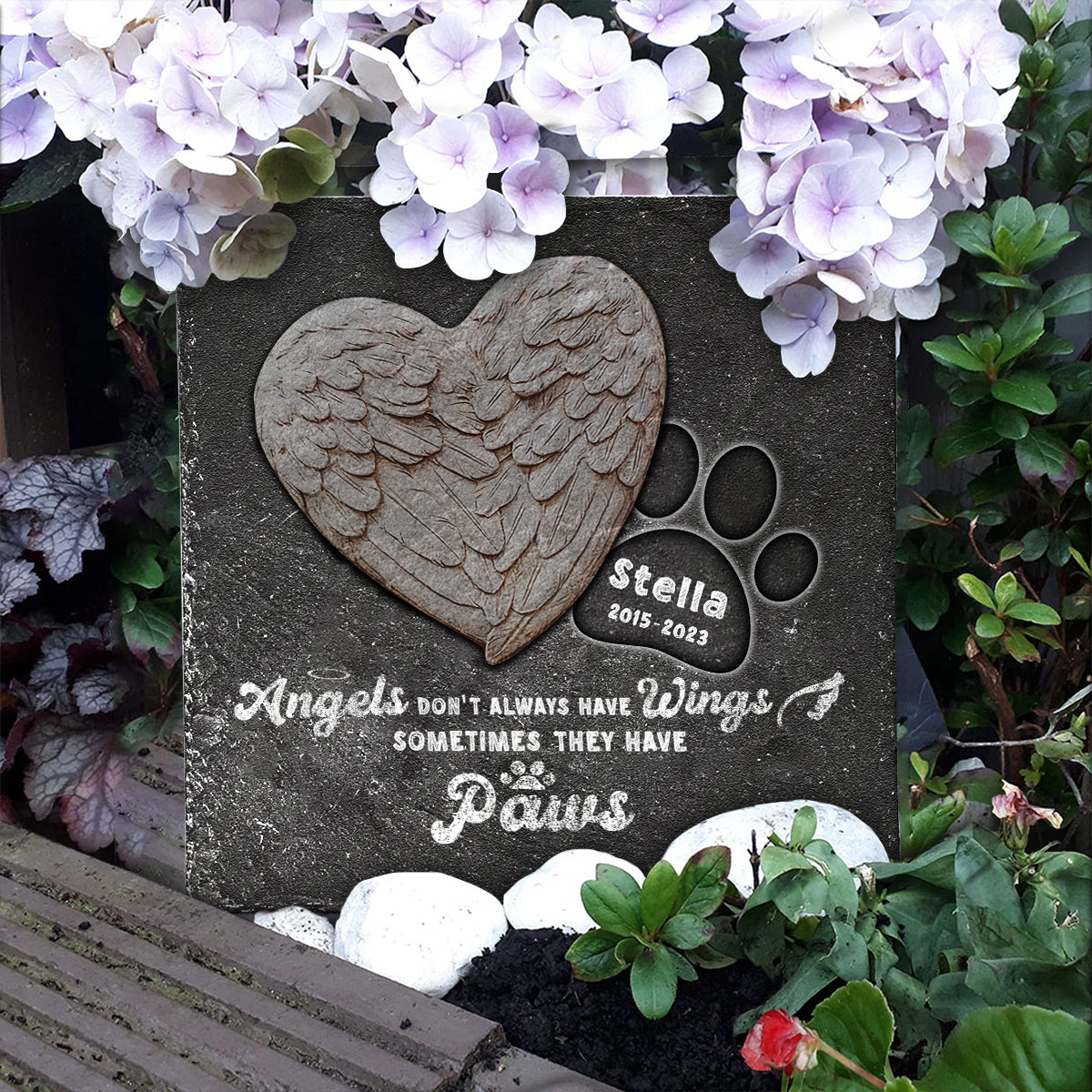 Angel Don't Always Have Wings - Personalized Dog Square Shaped Stone