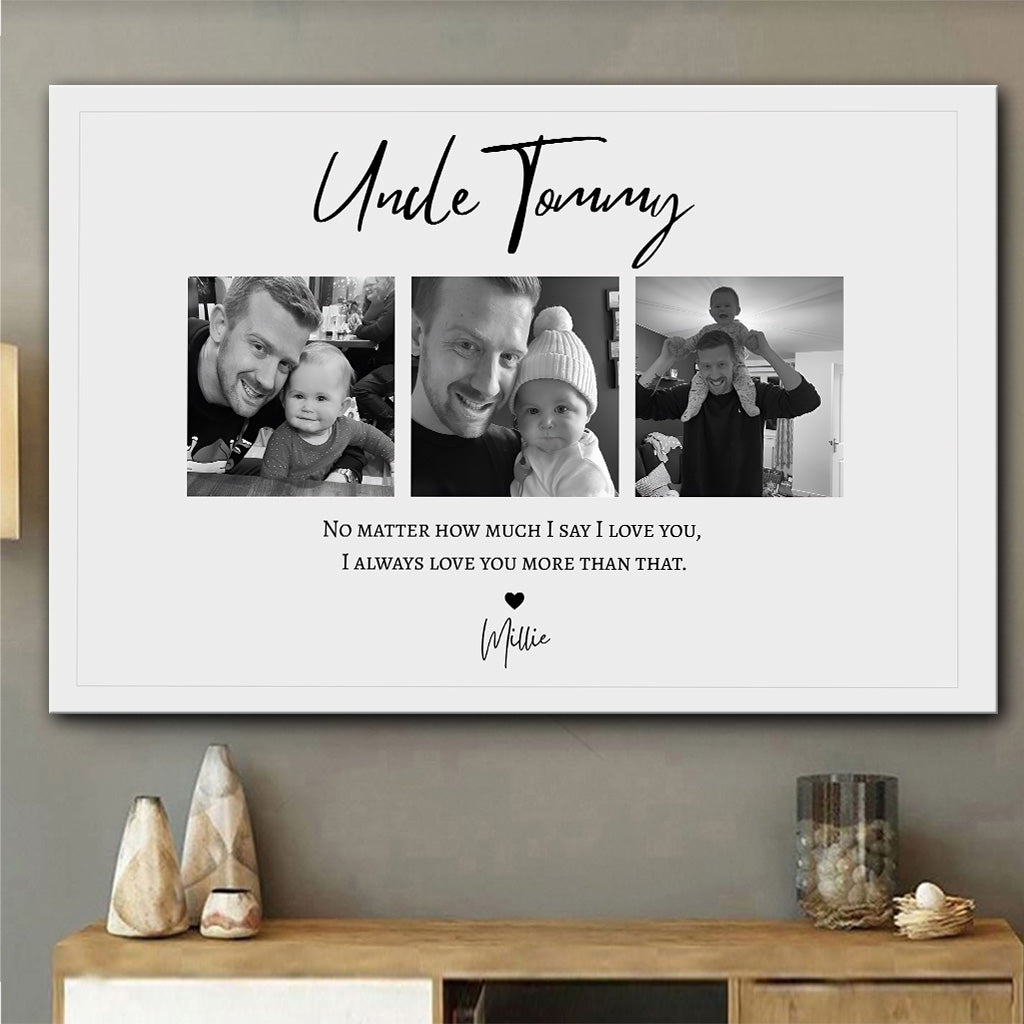 I Love You Uncle - Personalized Uncle Canvas And Poster