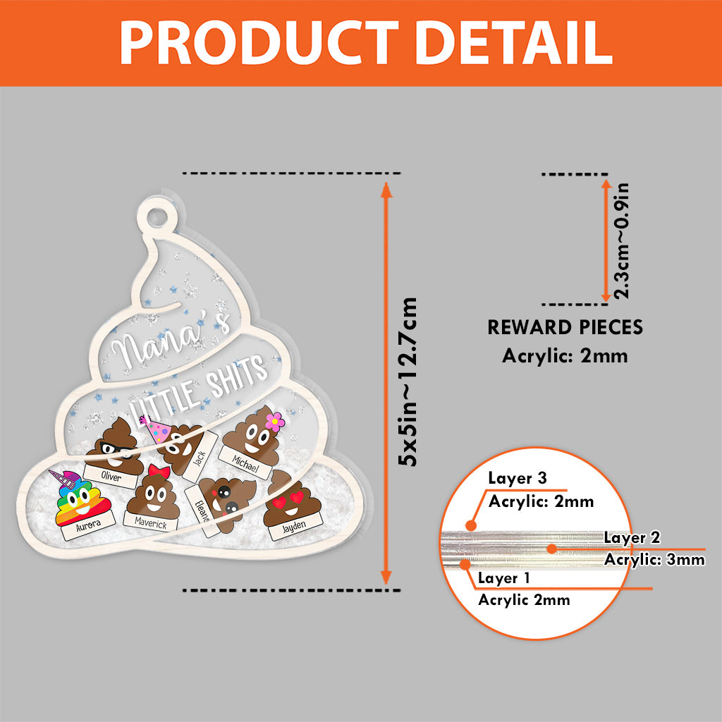 Nana's Little Cuties - Gift for grandma, mom, dad, grandpa - Personalized 3 Layered Shaker Ornament