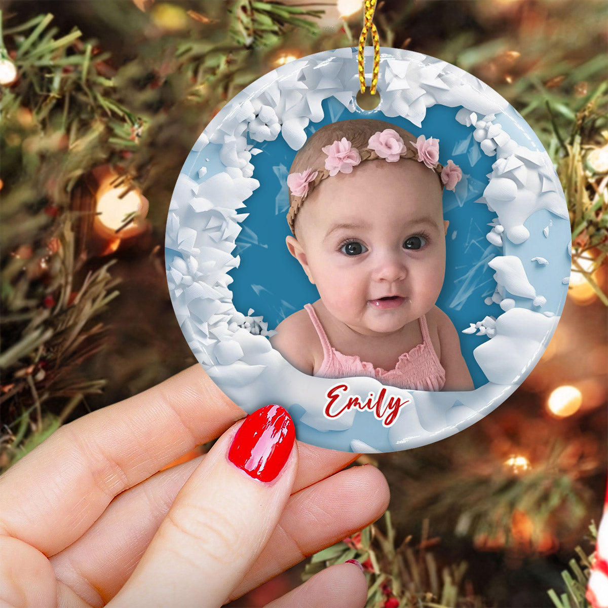 My Kids - Personalized Kid Ceramic Circle Ornament
