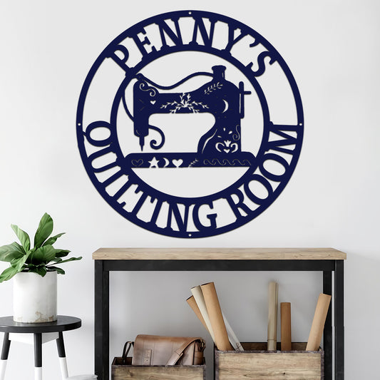 Quilting Room - Personalized Quilting Cut Metal Sign
