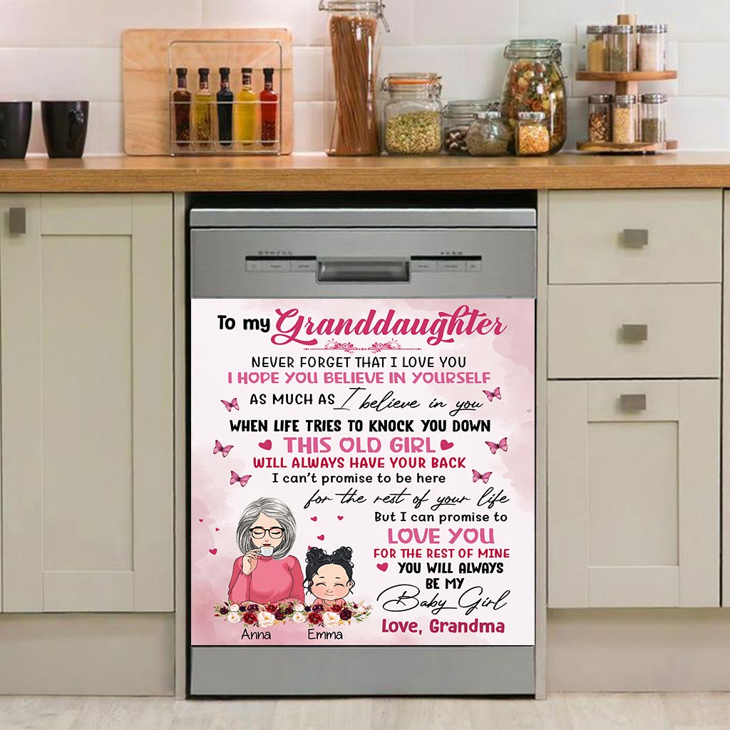 To My Granddaughter - Personalized Grandma Dishwasher Cover