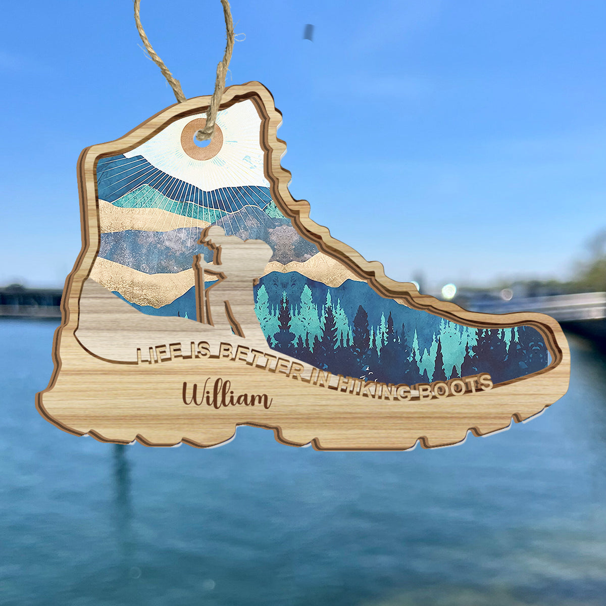 Life Is Better In Hiking Boots - Personalized Hiking Suncatcher