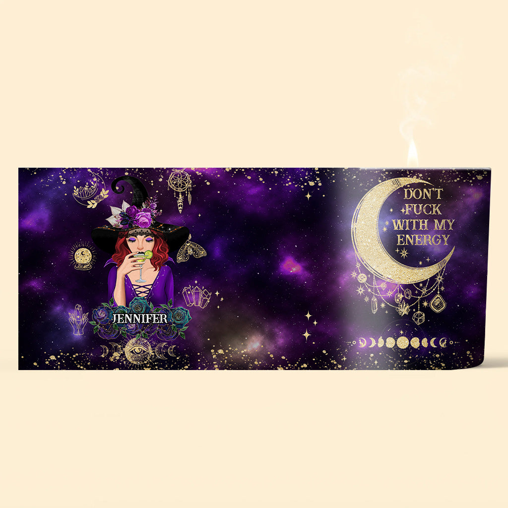 Don't F With My Energy - Personalized Witch Candle With Wooden Lid