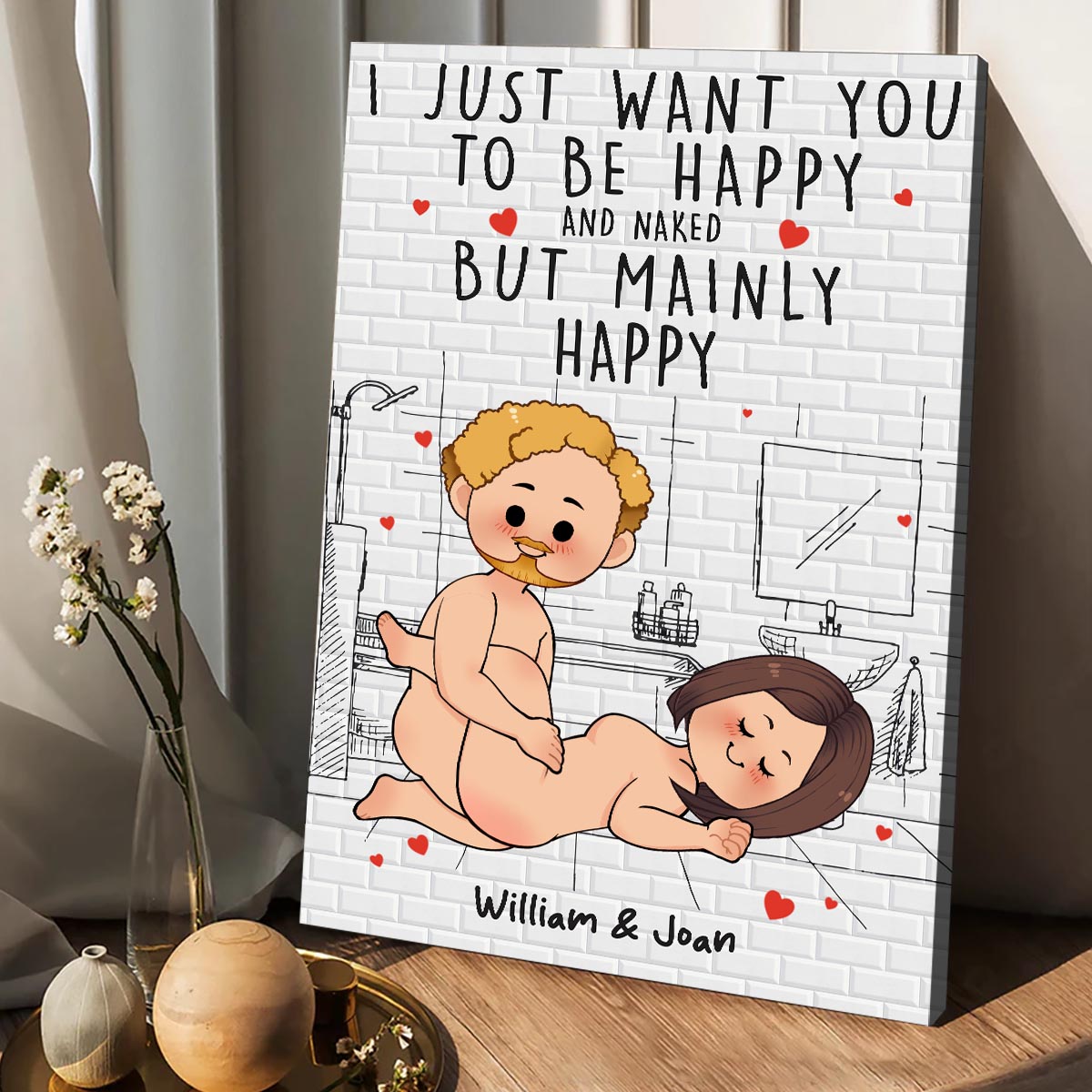 Save Water Shower Together - Personalized Couple Canvas And Poster