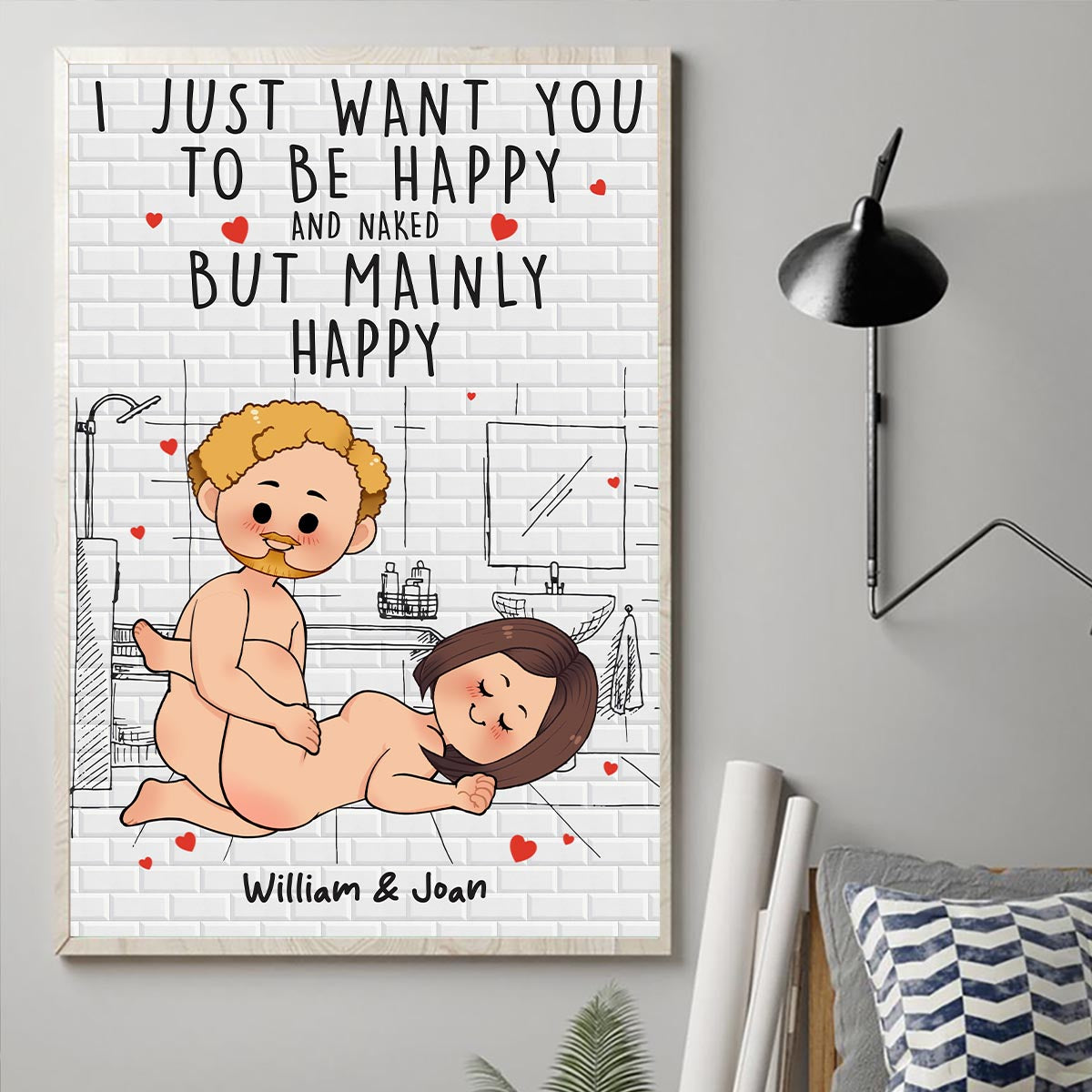 Save Water Shower Together - Personalized Couple Canvas And Poster