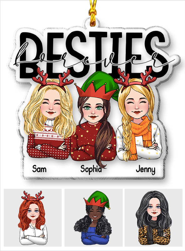 Besties Forever - Gift for friend - Personalized Transparent Ornament