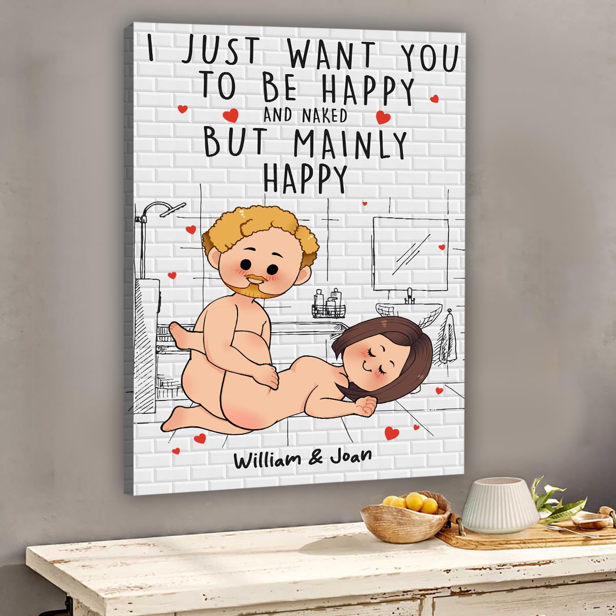 Save Water Shower Together - Personalized Couple Canvas And Poster