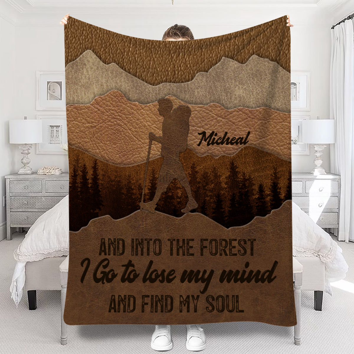 And Into The Forest I Go - Personalized Hiking Blanket