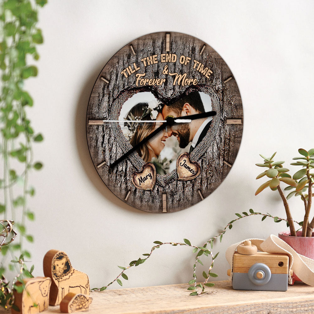 Till The End Of Time & Forever More - Personalized Husband And Wife Wall Clock