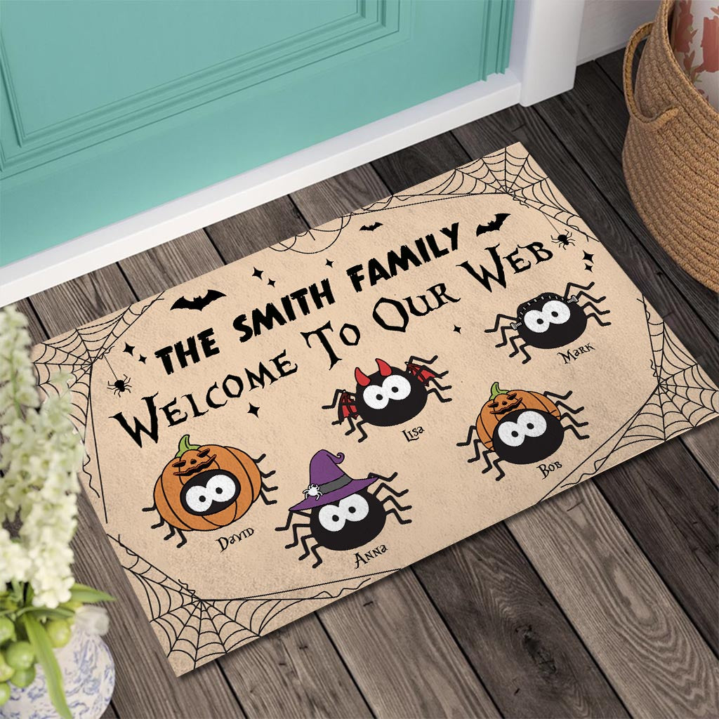 Welcome To Our Web - Personalized Family Doormat