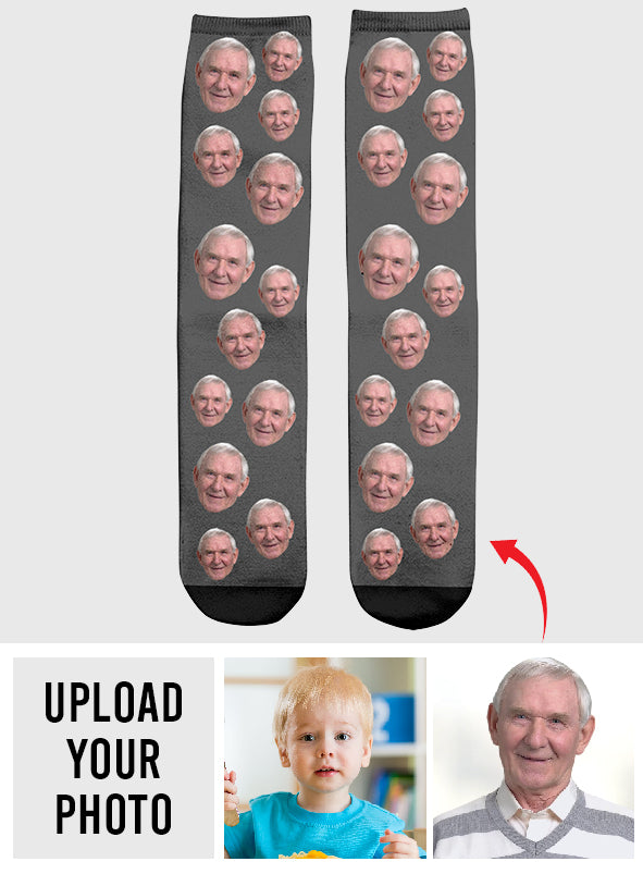 Custom Face - Personalized Grandpa Socks