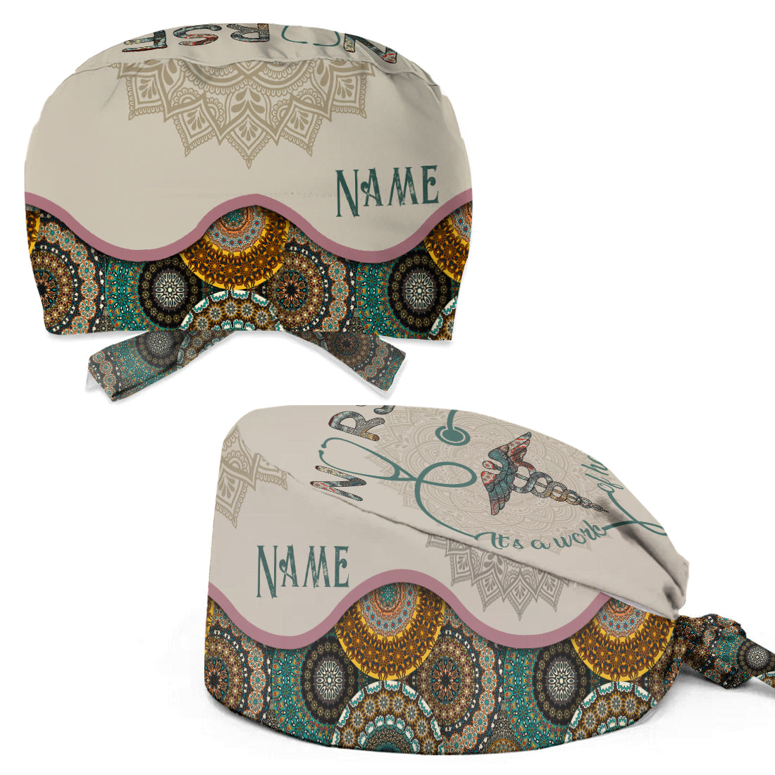 It's A Work Of Heart - Personalized Nurse Scrub Cap