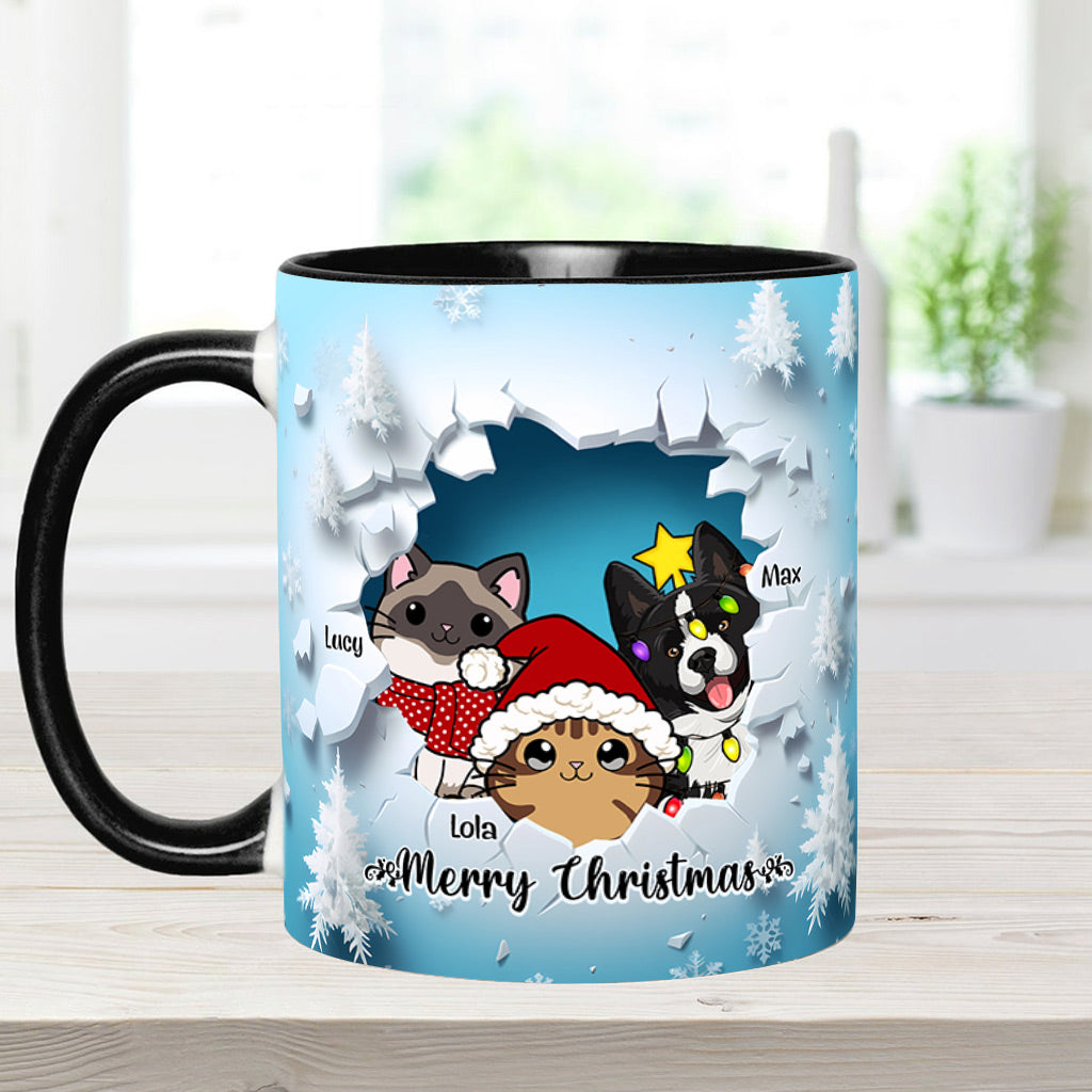 Meowy Christmas - Personalized Cat Accent Mug