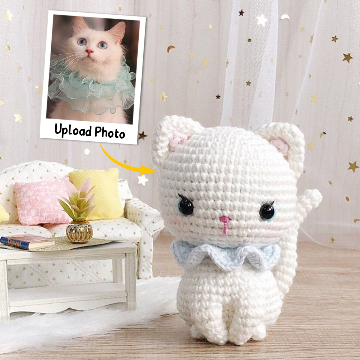 Crochet Cat Amigurumi - Gift for cat lovers - Personalized Hand Knitted Doll