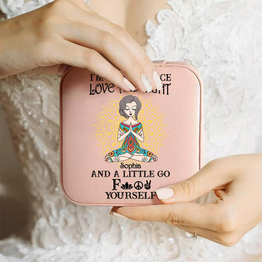 I’m Mostly Peace Love And Light - Personalized Yoga Jewelry Box