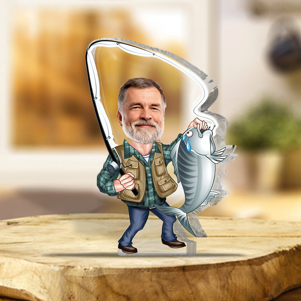 Love Fishing - Personalized Fishing Custom Shaped Acrylic Plaque