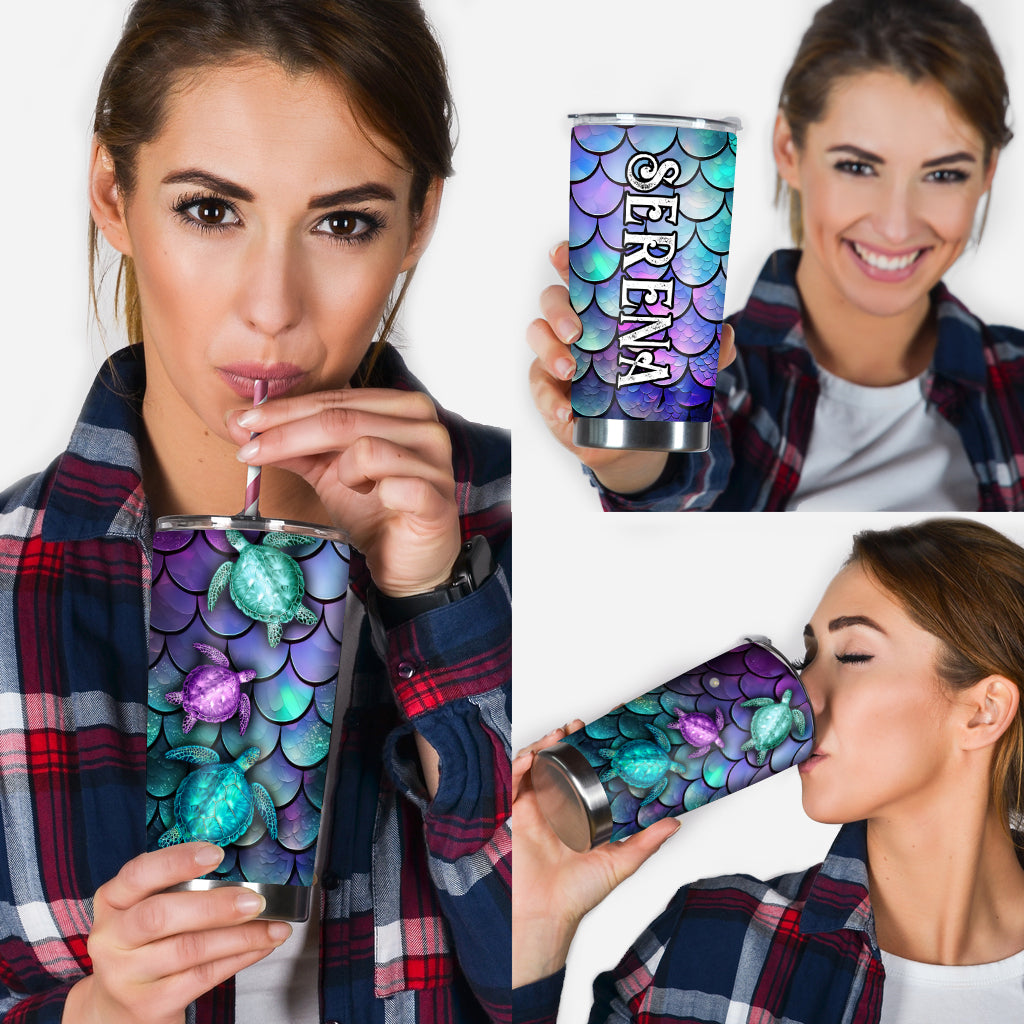 Beach Please Sea Turtle - Personalized Sea Lover Tumbler