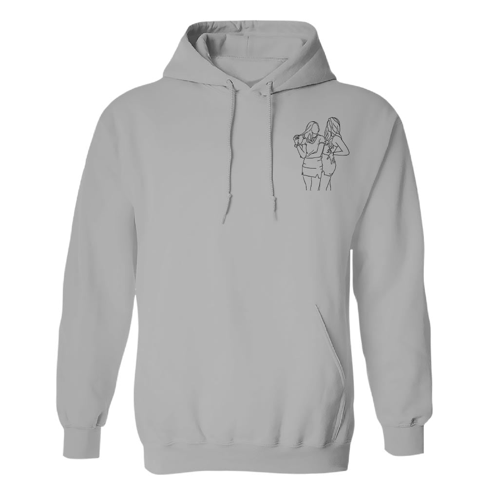 Custom Line Art - Personalized Daughter Embroidered Hoodie