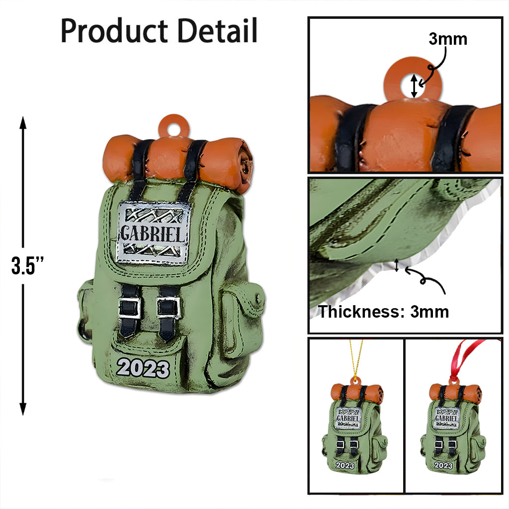 Hiking Bag - Personalized Hiking Ornament