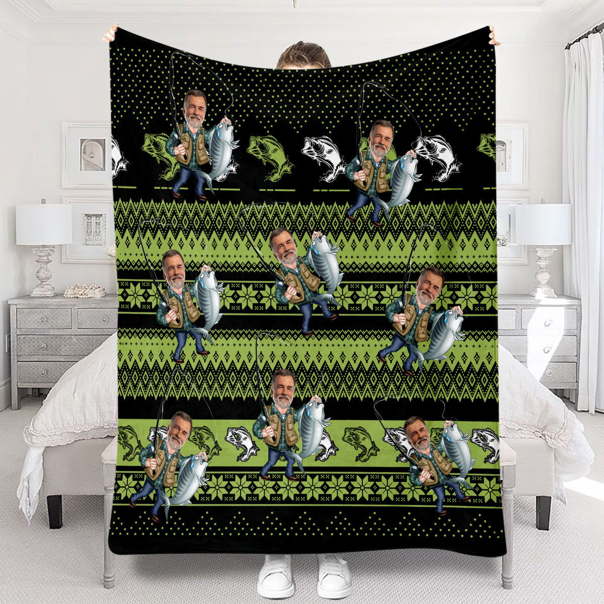 Love Fishing - Personalized Fishing Blanket