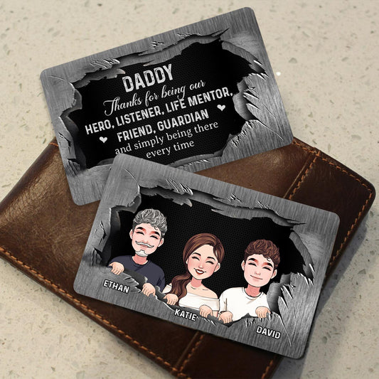 Thanks For Being My Hero - Personalized Father Wallet Insert Card