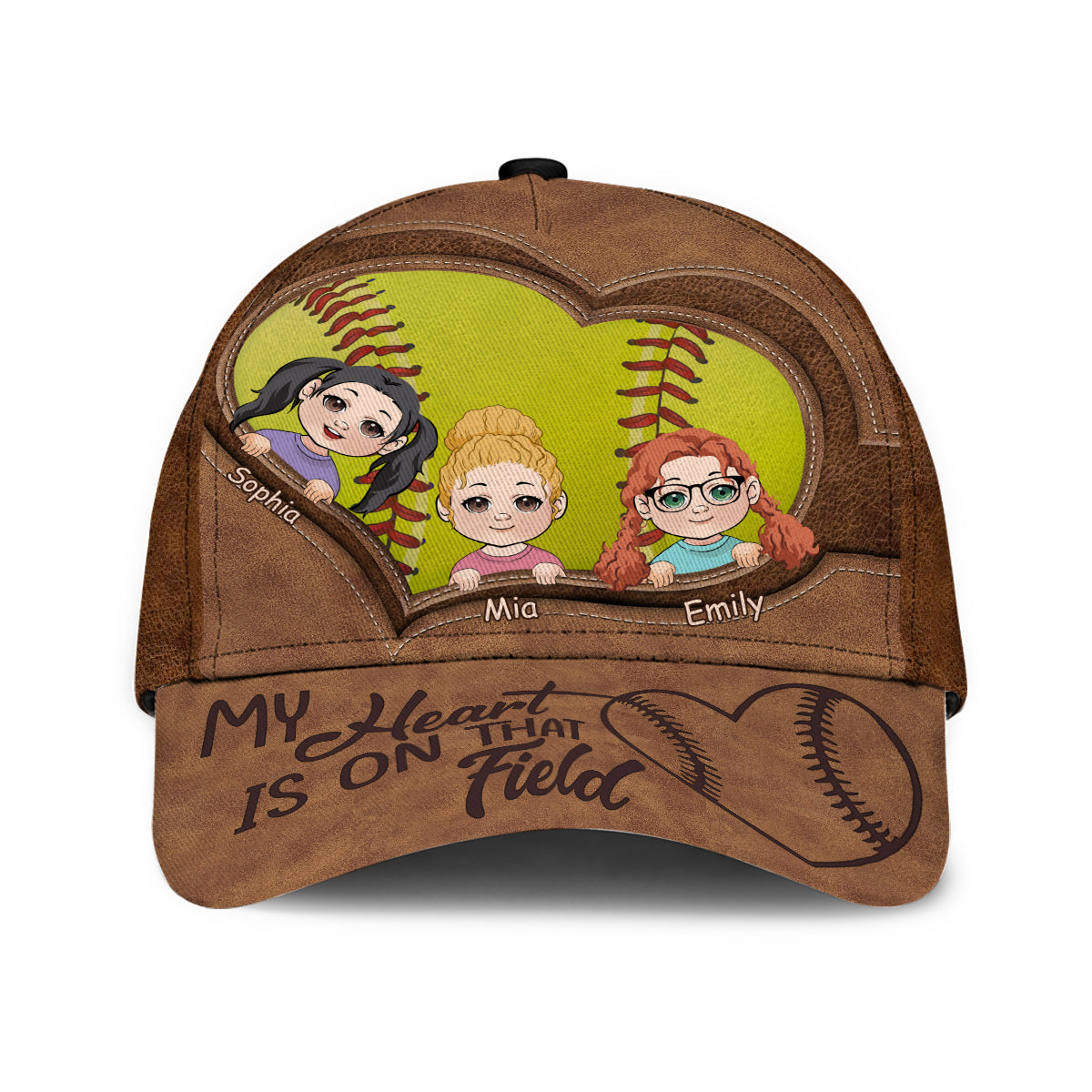 My Heart Is On That Field - Personalized Softball Classic Cap