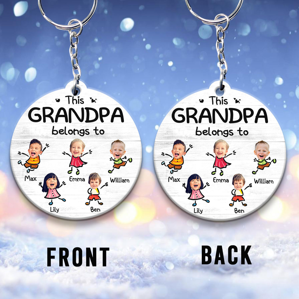 This Grandpa Belongs To - Personalized Grandpa Keychain